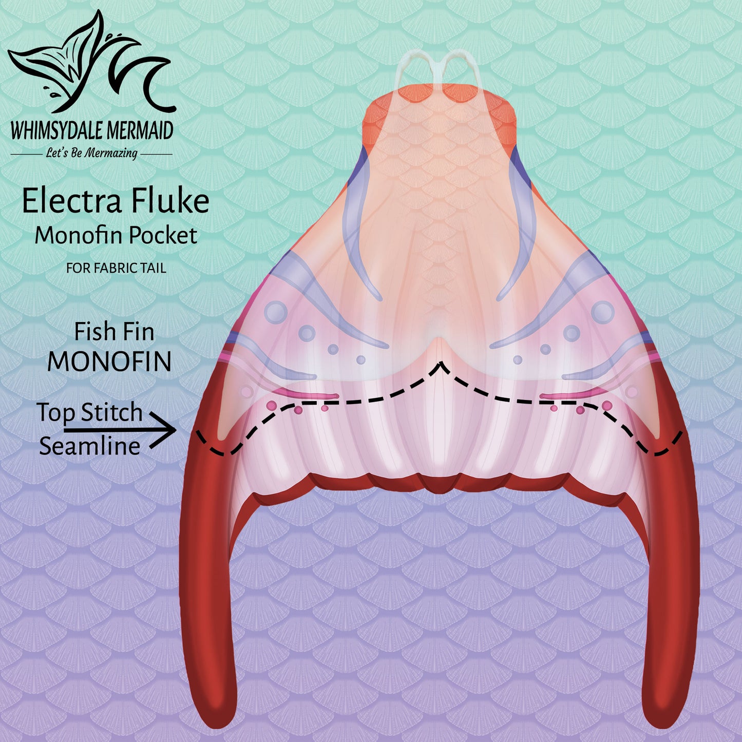 Fish Fin Monofin Pocket NO VINYL Electra Fluke