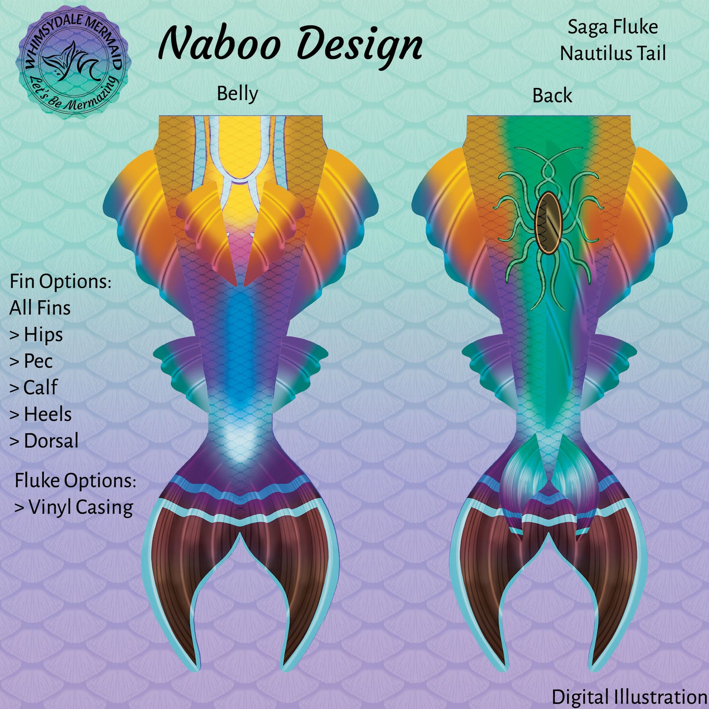 Naboo Design Mermaid Tail - Saga Nautilus