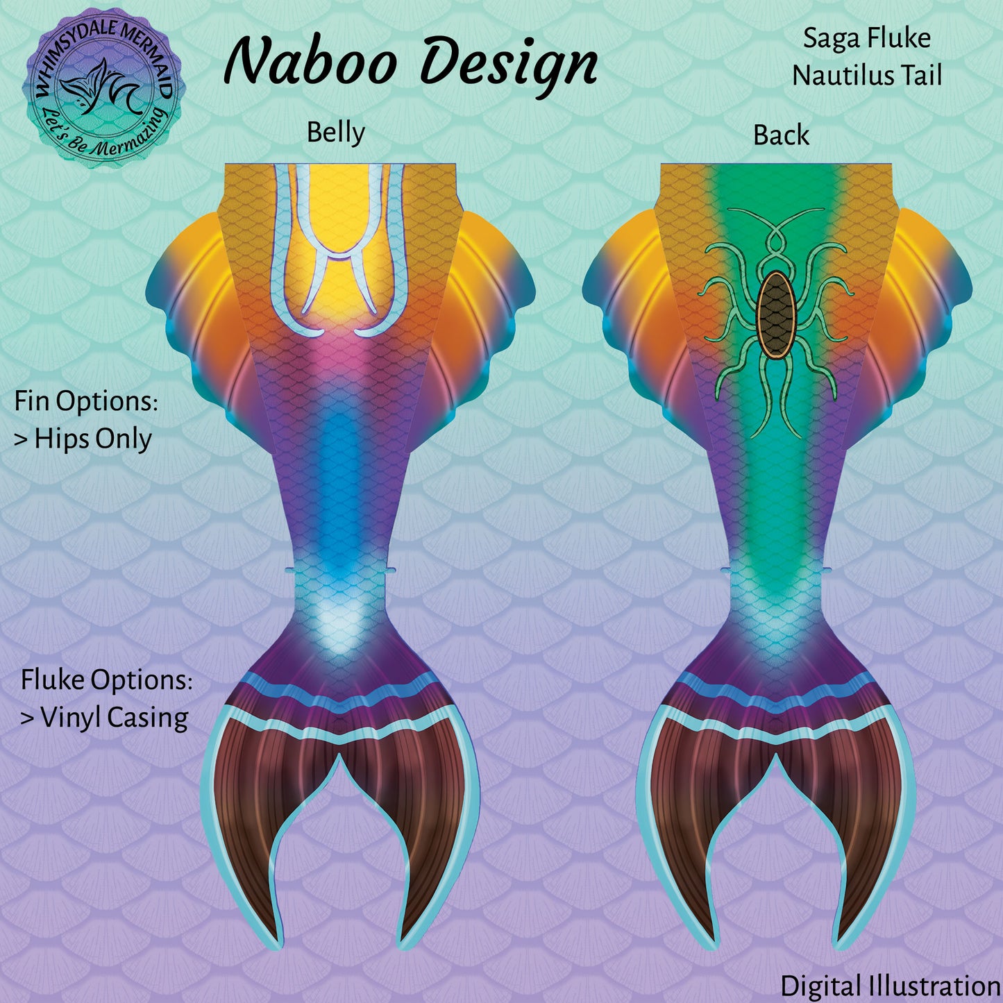 Naboo Design Mermaid Tail - Saga Nautilus