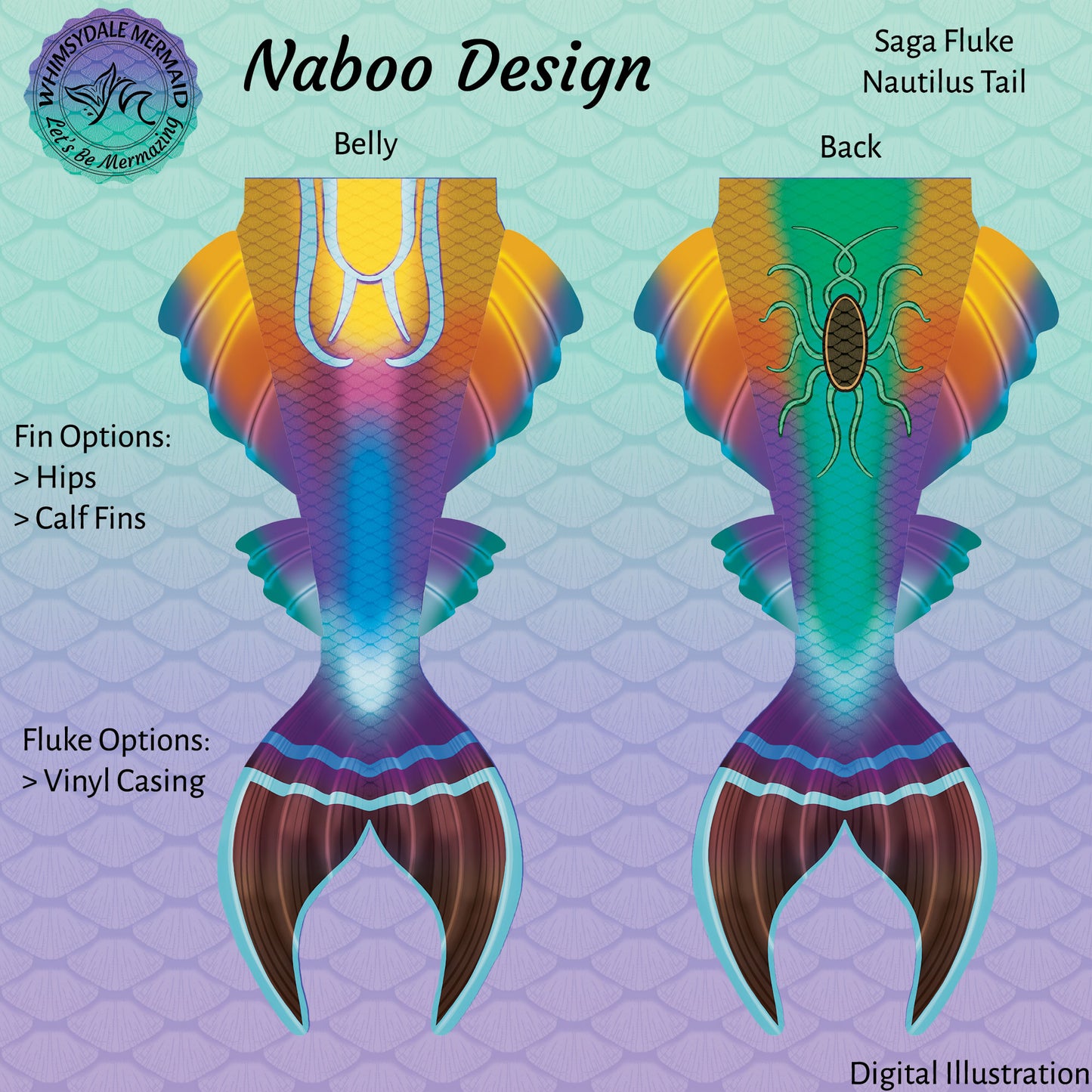 Naboo Design Mermaid Tail - Saga Nautilus