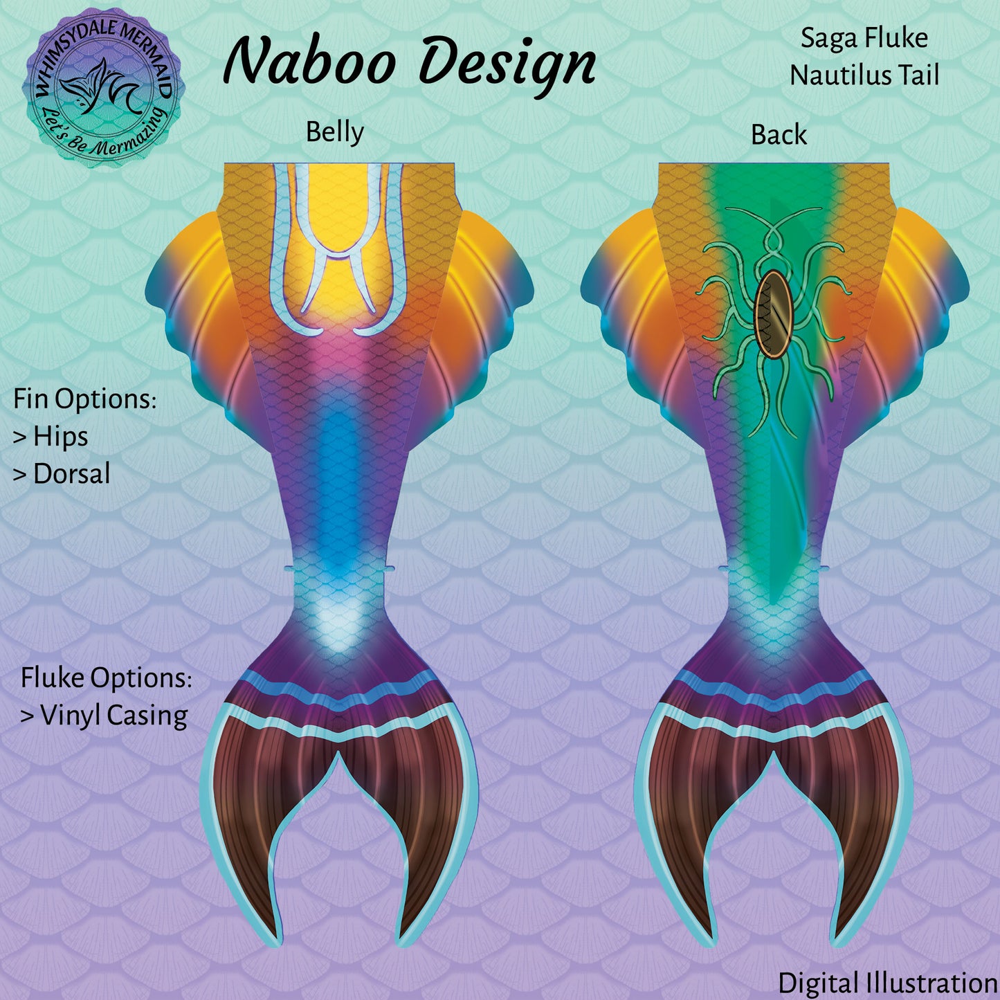 Naboo Design Mermaid Tail - Saga Nautilus