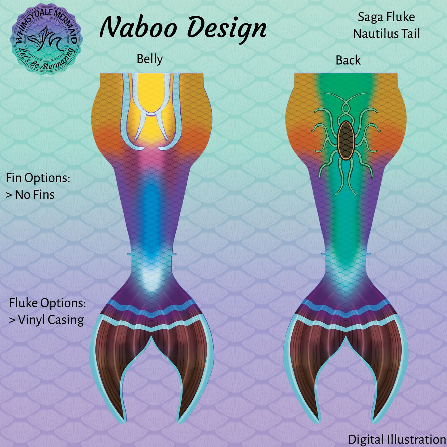 Naboo Design Mermaid Tail - Saga Nautilus