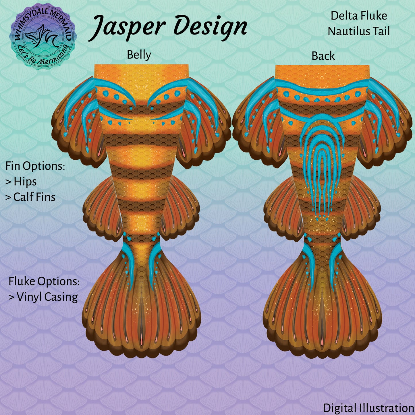 Jasper Design Mermaid Tail - Delta Nautilus