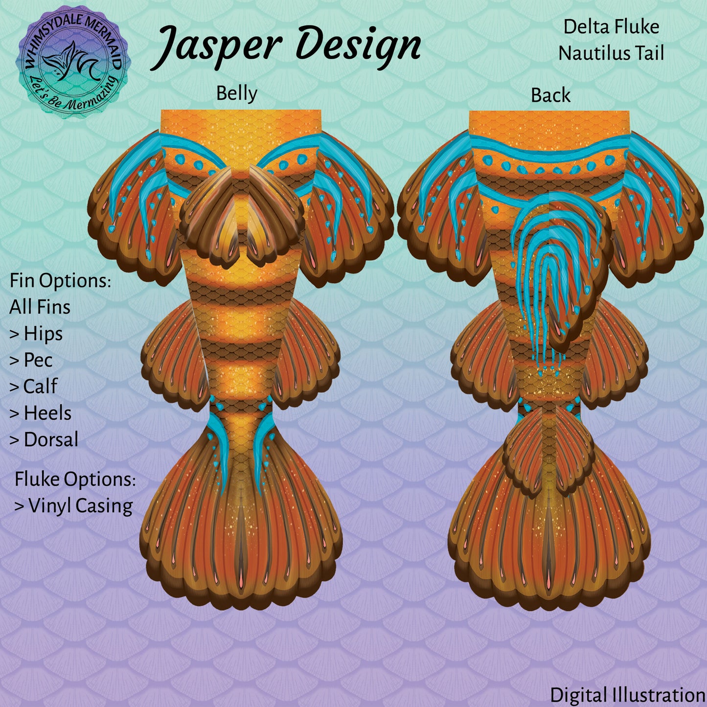 Jasper Design Mermaid Tail - Delta Nautilus