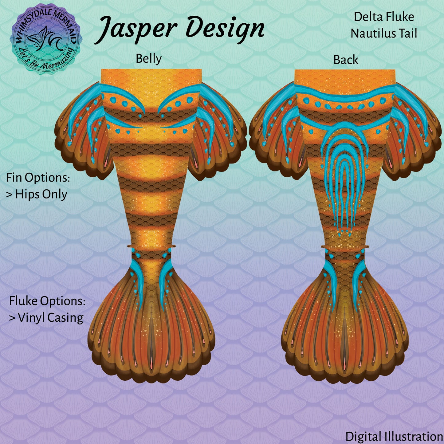Jasper Design Mermaid Tail - Delta Nautilus