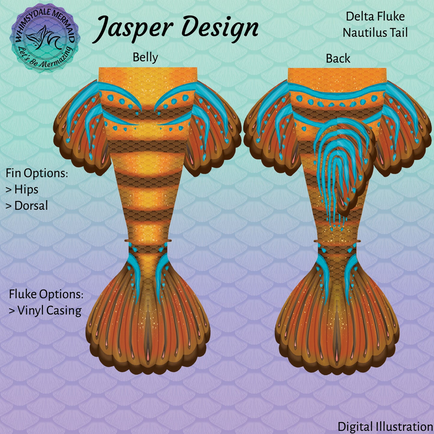 Jasper Design Mermaid Tail - Delta Nautilus