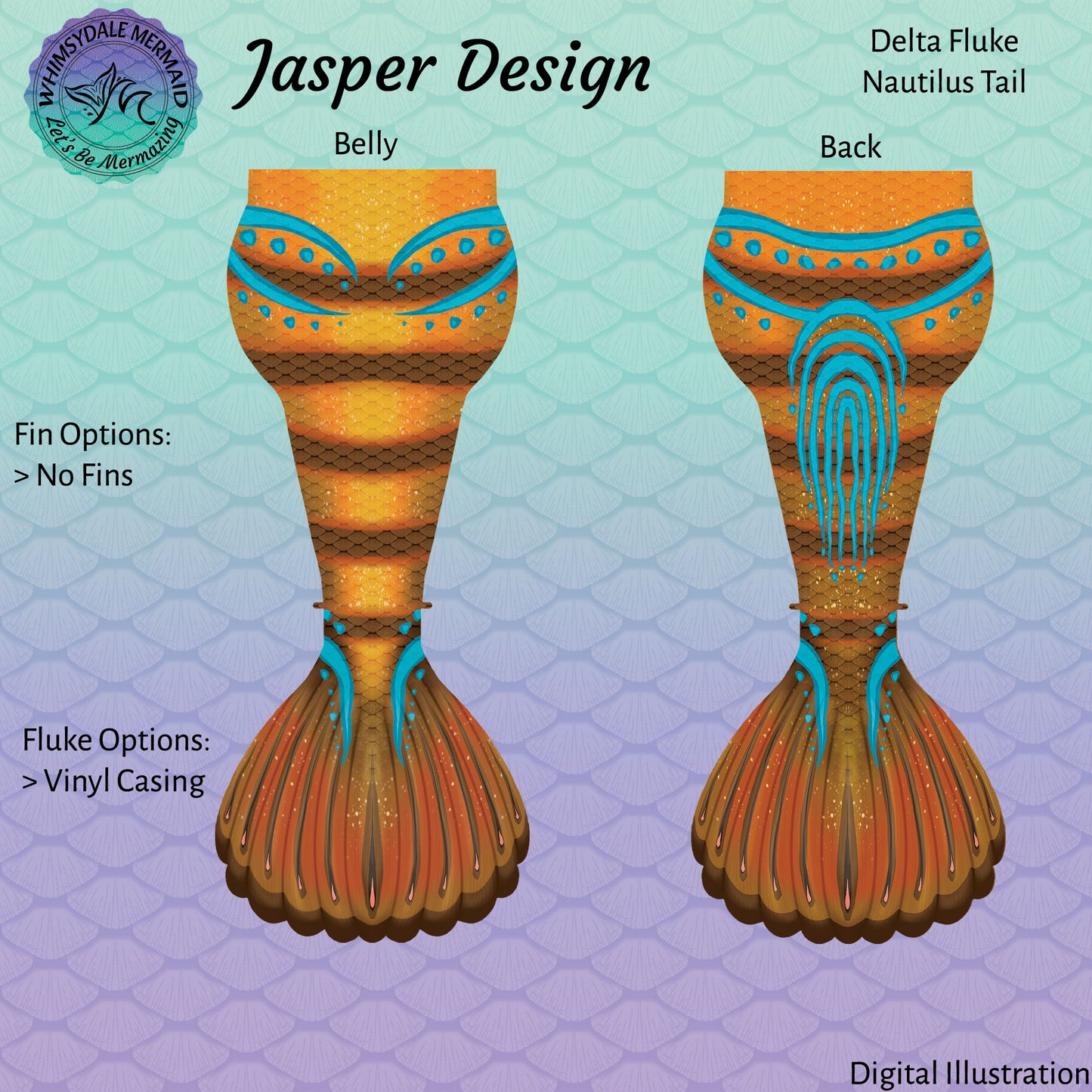 Jasper Design Mermaid Tail - Delta Nautilus