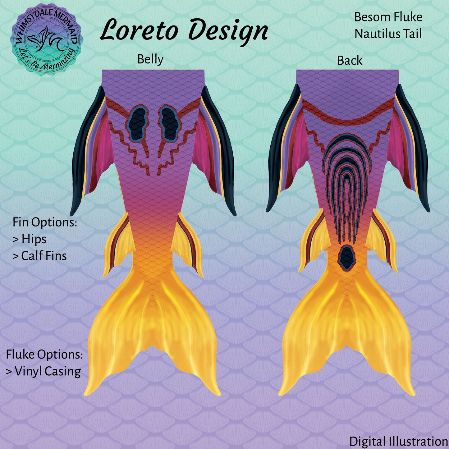 Loreto Design Mermaid Tail - Besom Nautilus