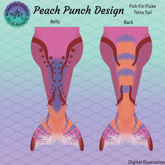 Peach Punch Design Tetra Mermaid Tail