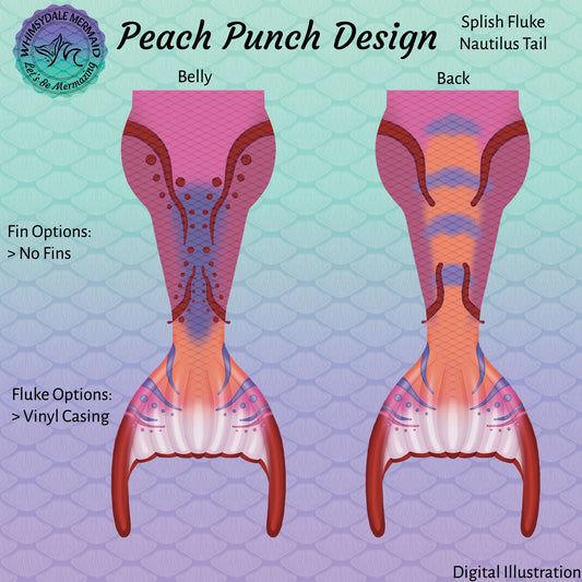 Peach Punch Design Mermaid Tail - Splish Nautilus